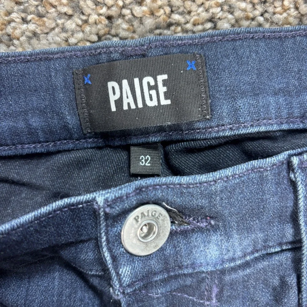 Paige Lennox Men's 32x33 Slim Fit Jeans Dark Indigo Blue Denim Stretch Pants